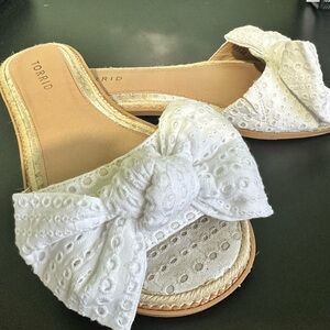 Torrid Slide Sandals white Womens 9w